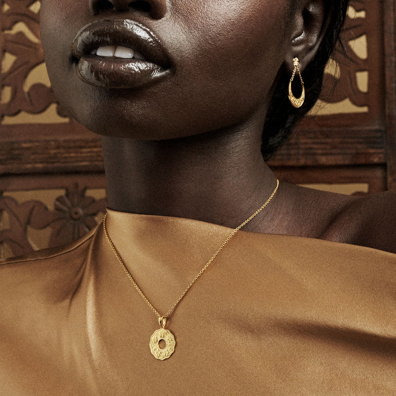 Sabra Coin Gold Pendant Necklace
