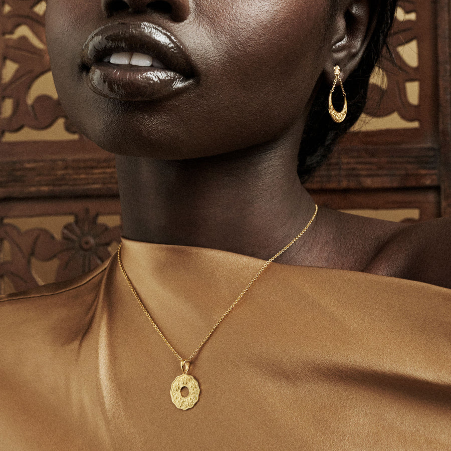 Sabra Coin Gold Pendant Necklace