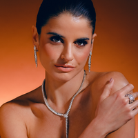 Yilan Diamond Pavé White Agate, White Gold, Earrings