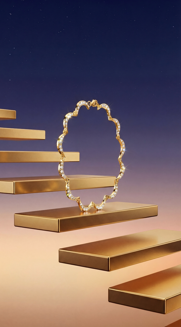 Crescent Gold Diamond Bracelet