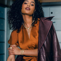 Yilan Diamond Pavé White Agate, Yellow Gold, Wrap Ring