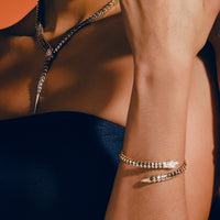 Yilan Diamond Pavé Onyx Single Wrap Bracelet