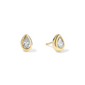 Pear Diamond Bezel Stud Earrings