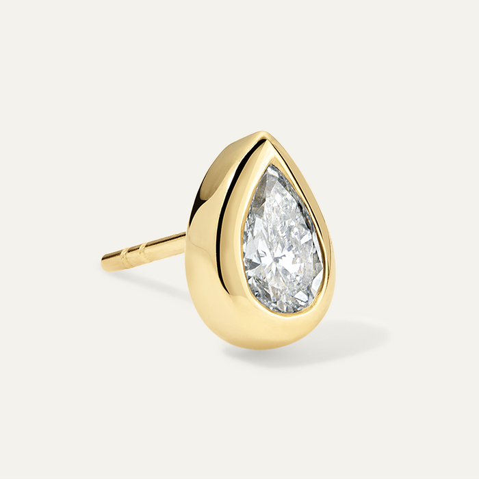 Pear Diamond Bezel Studs