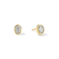 Oval Diamond Bezel Studs