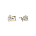 Asscher and Pear Diamond Toi et Moi Stud Earrings