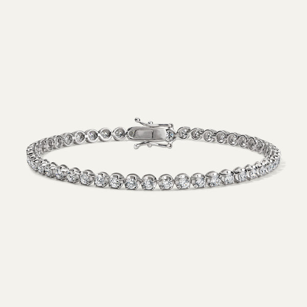 3ct Diamond Tennis Bracelet Cupcake Setting