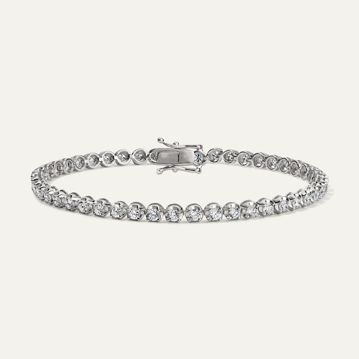 3ct Diamond Tennis Bracelet Cupcake setting
