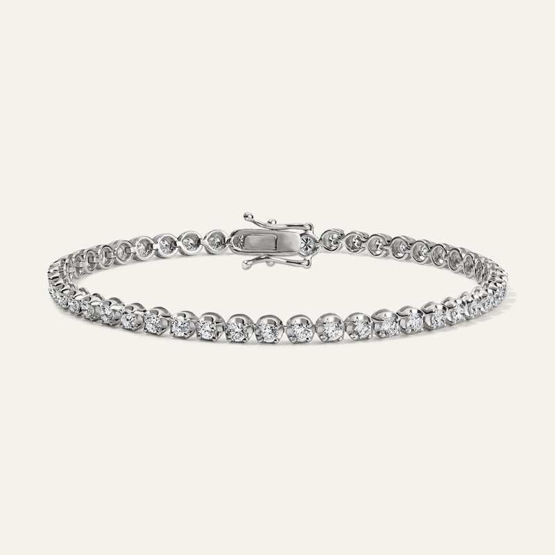 3ct Diamond Tennis Bracelet Cupcake Setting