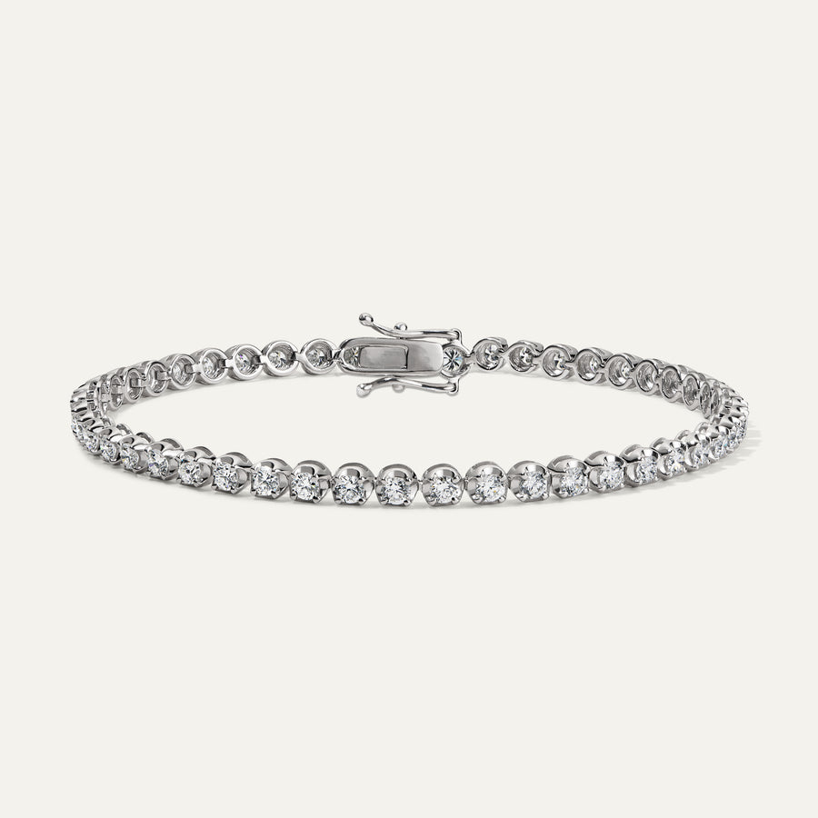 3ct Diamond Tennis Bracelet Cupcake Setting