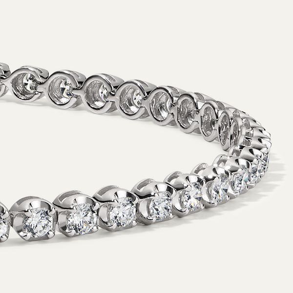 3ct Diamond Tennis Bracelet Cupcake Setting