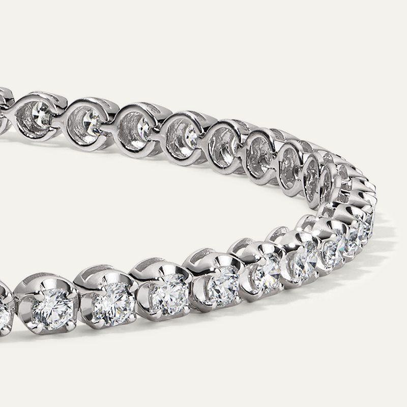 3ct Diamond Tennis Bracelet Cupcake Setting