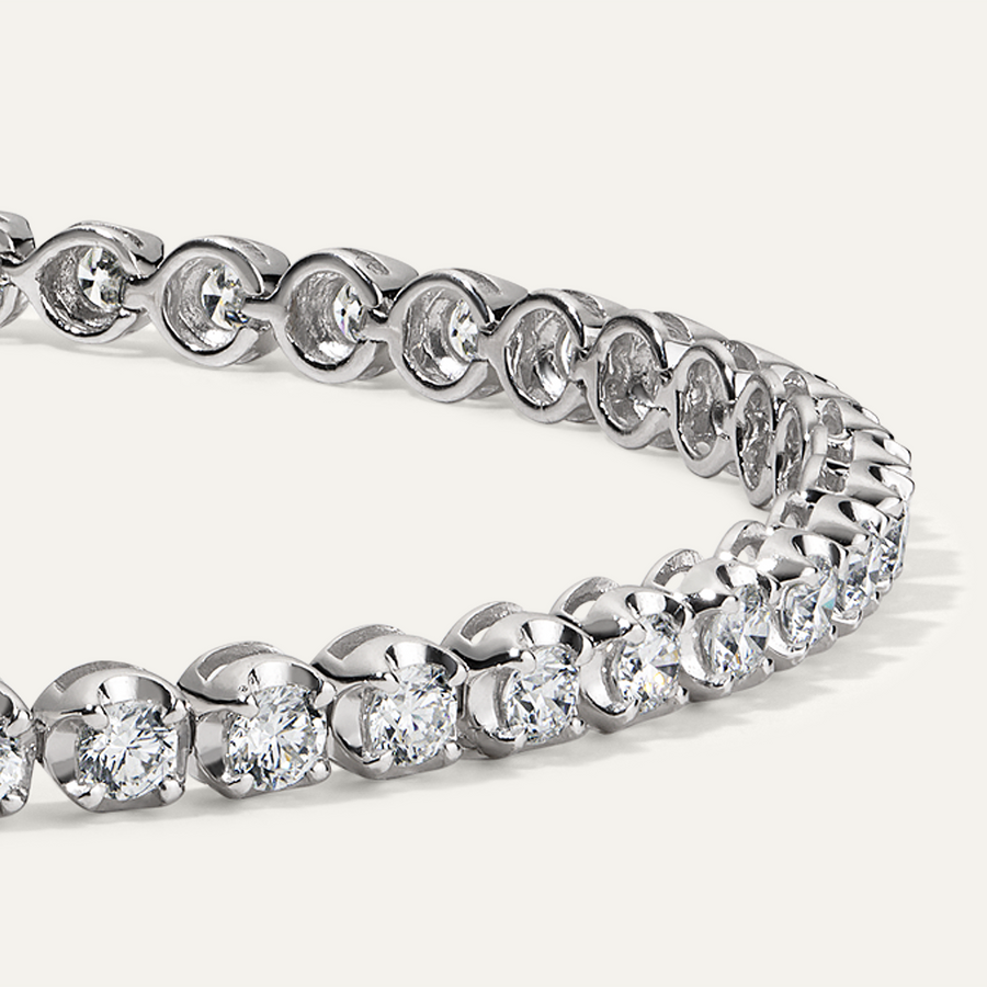 3ct Diamond Tennis Bracelet Cupcake Setting