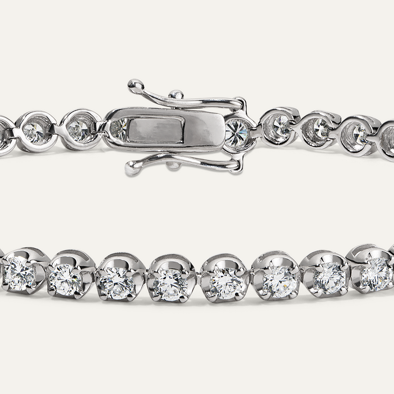 3ct Diamond Tennis Bracelet Cupcake Setting