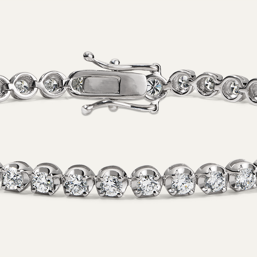3ct Diamond Tennis Bracelet Cupcake Setting