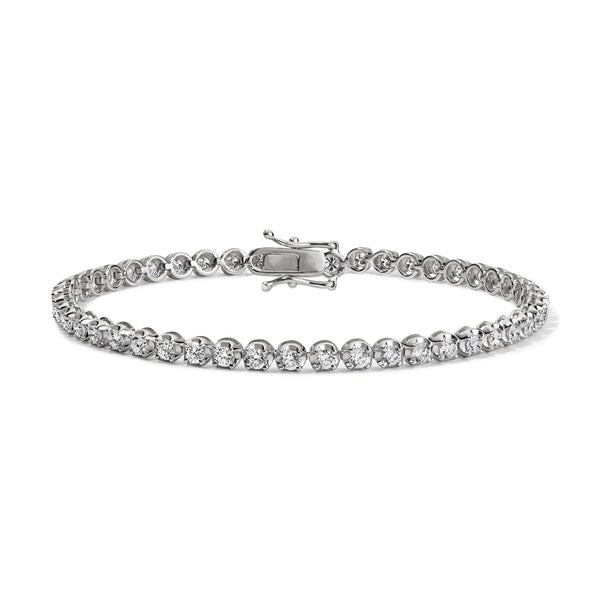 3ct Diamond Tennis Bracelet Cupcake Setting