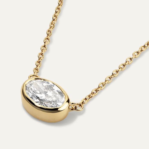 Oval Diamond Bezel Pendant