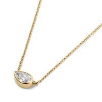 Pear Diamond Bezel Pendant