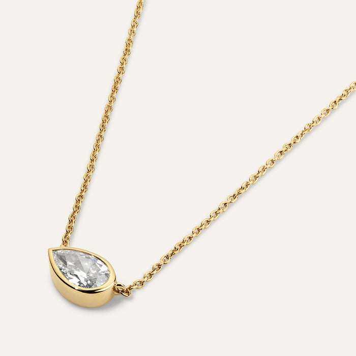 Pear Diamond Bezel Pendant
