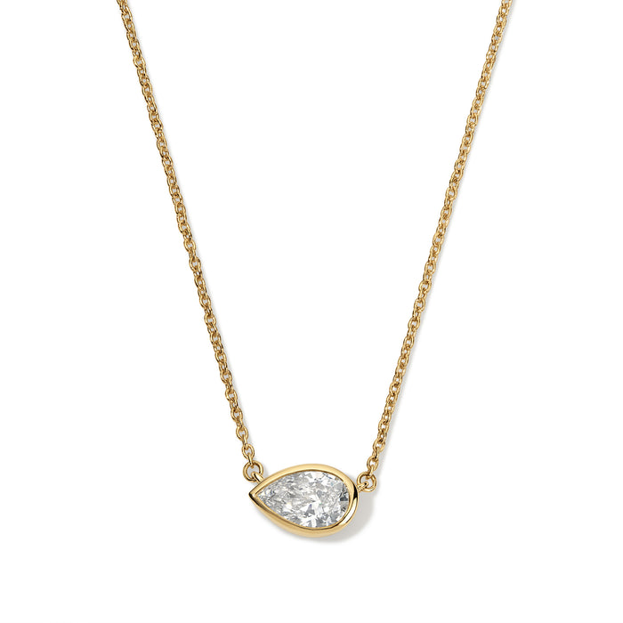 Pear Diamond Bezel Pendant