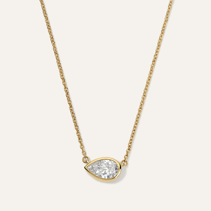 Pear Diamond Bezel Pendant