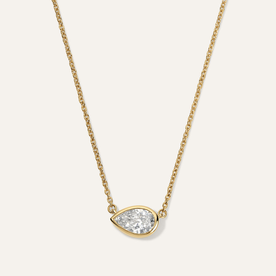 Pear Diamond Bezel Pendant