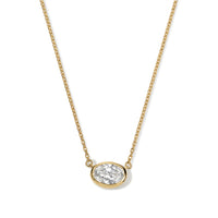 Oval Diamond Bezel Pendant