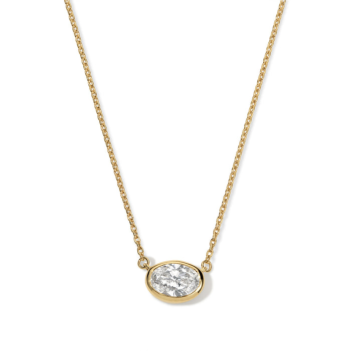 Oval Diamond Bezel Pendant