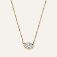 Oval Diamond Bezel Pendant