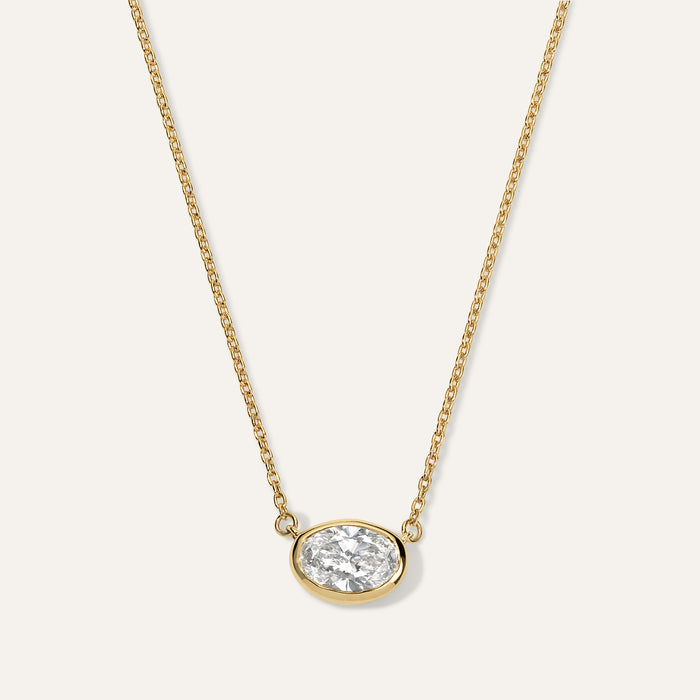 Oval Diamond Bezel Pendant