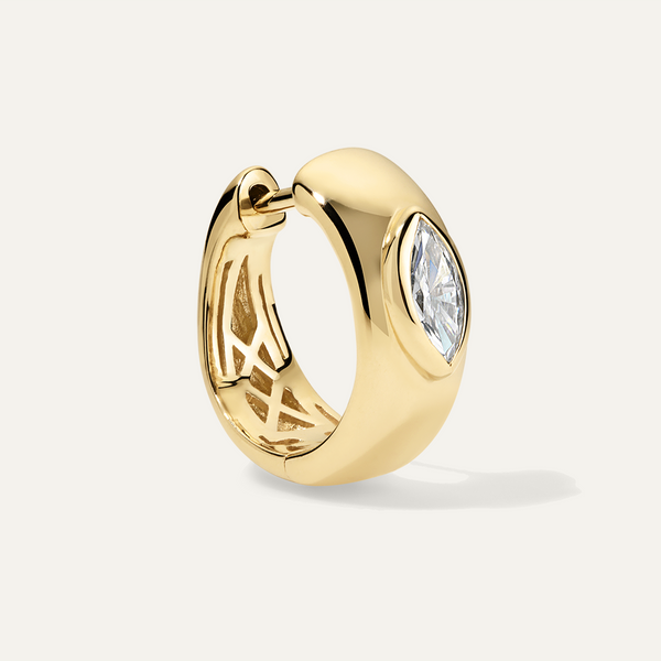 Marquise Diamond Cuff Gold Earrings