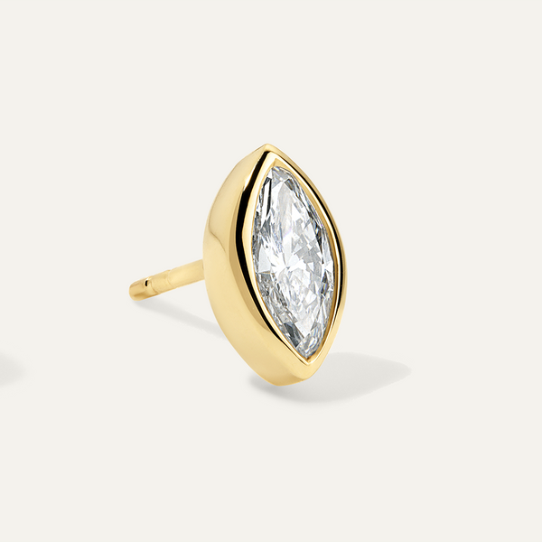 Marquise Diamond Bezel Stud Earrings