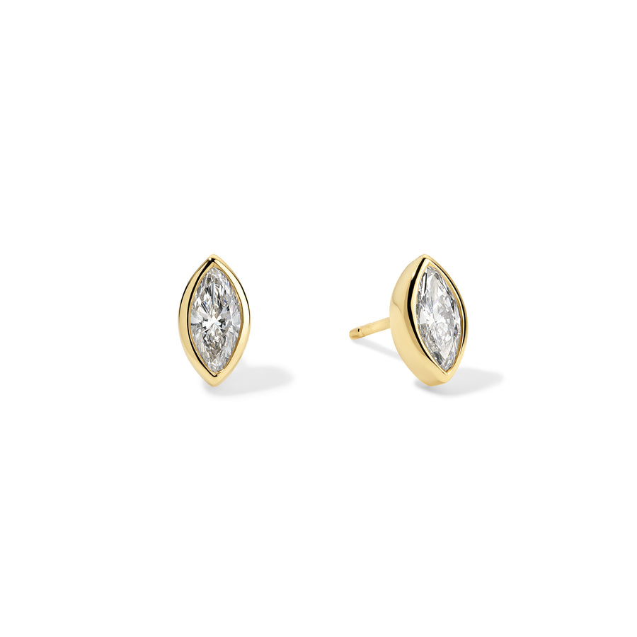 Marquise Diamond Bezel Stud Earrings